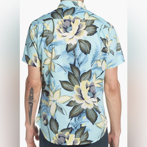 BONOBOS Slim Fit Short Sleeve Button-Up Shirt Size Large - Picture 5 of 5